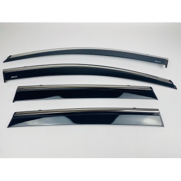 Дефлекторы окон Honda CR-V 2017+ с нерж. хром полоской-4